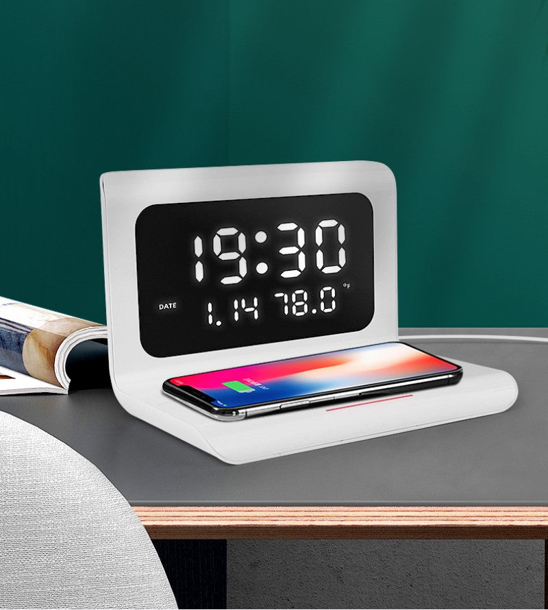 3-in-1 BedRelax™ - Draadloos opladen LCD-scherm Wekker