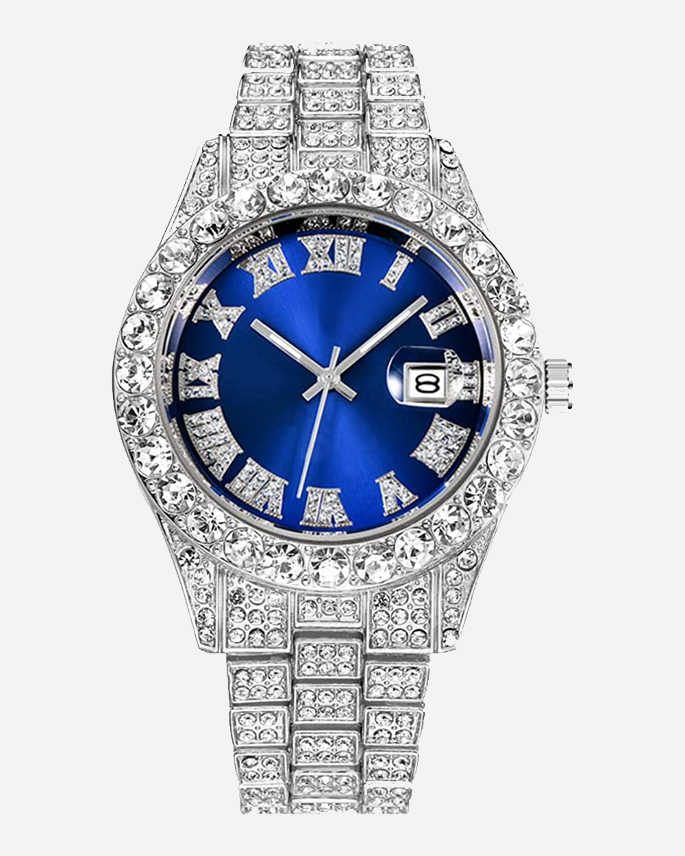 SYBLUY Blue Watch | Blauw-Zilveren Bustdown Horloge met Blauwe Wijzerplaat